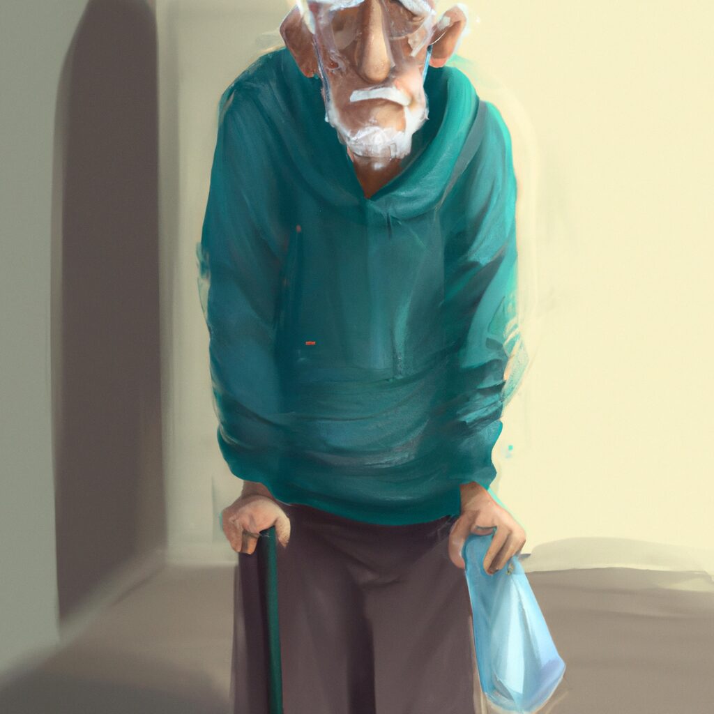 Desenho digital de uma pessoa com um livro aberto sobreabandono de idosos
