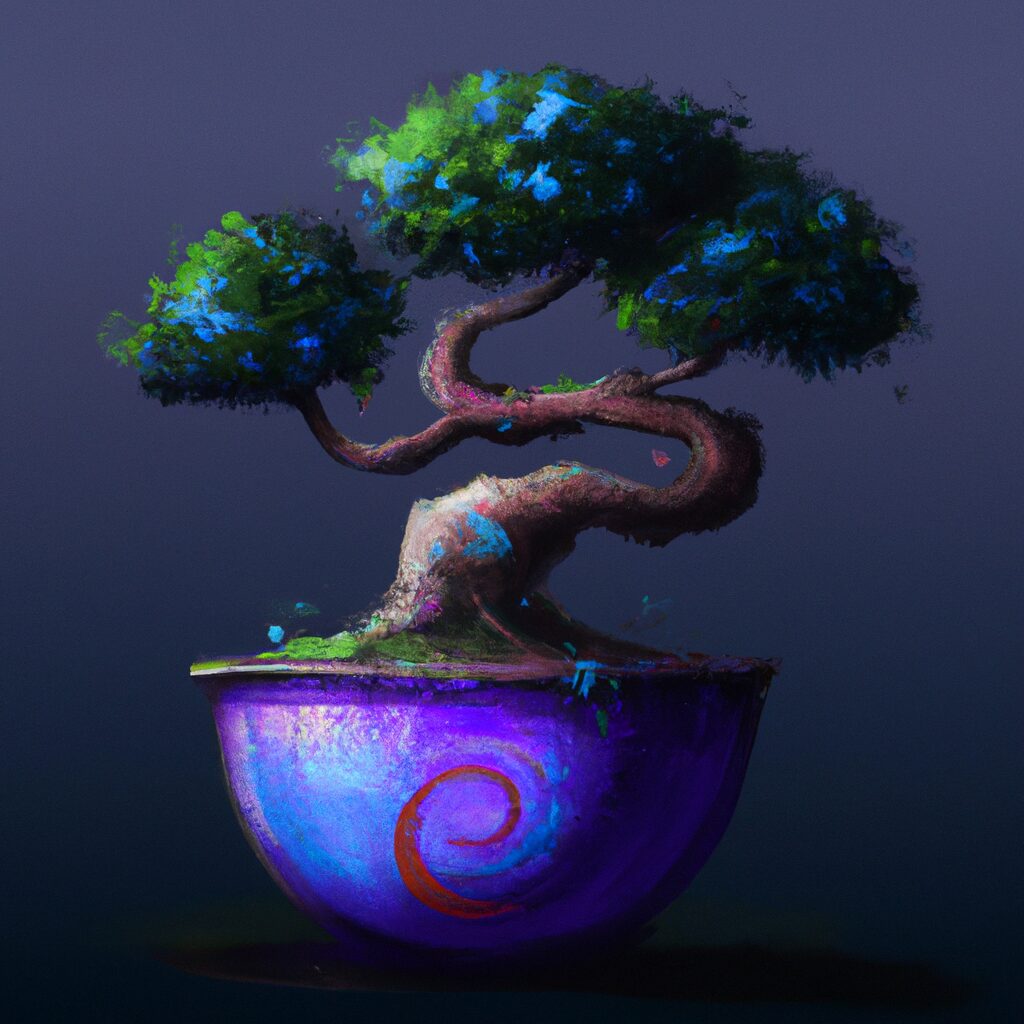 Arte Digital de uma pessoa lendo Livros sobre bonsai