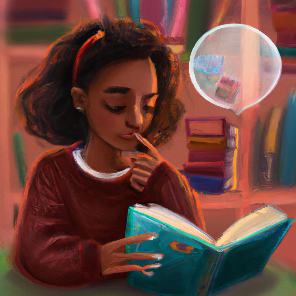 Arte Digital de uma pessoa lendo Livros sobre comentarios sobre livros