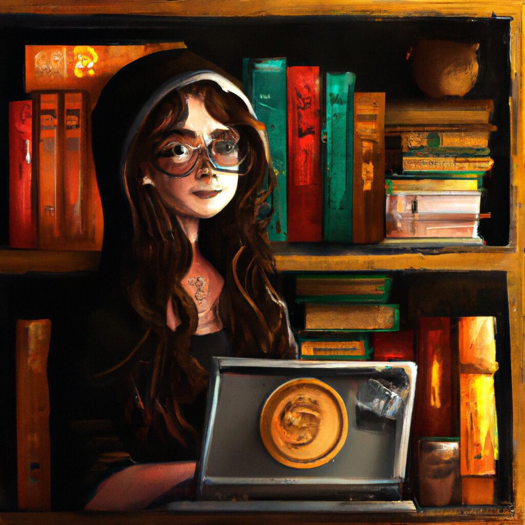 Arte Digital de uma pessoa lendo Livros sobre 