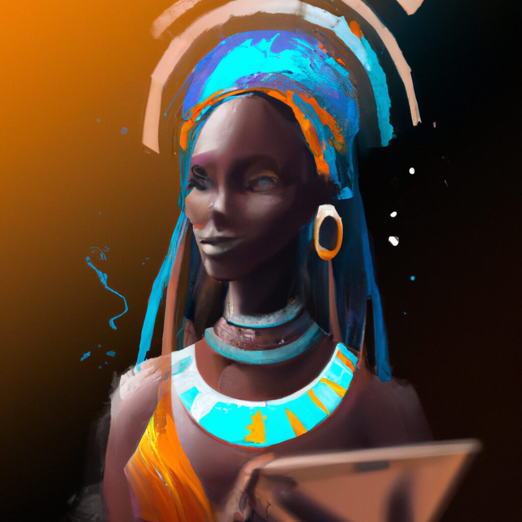 Desenho de alguém lendo cultura africana