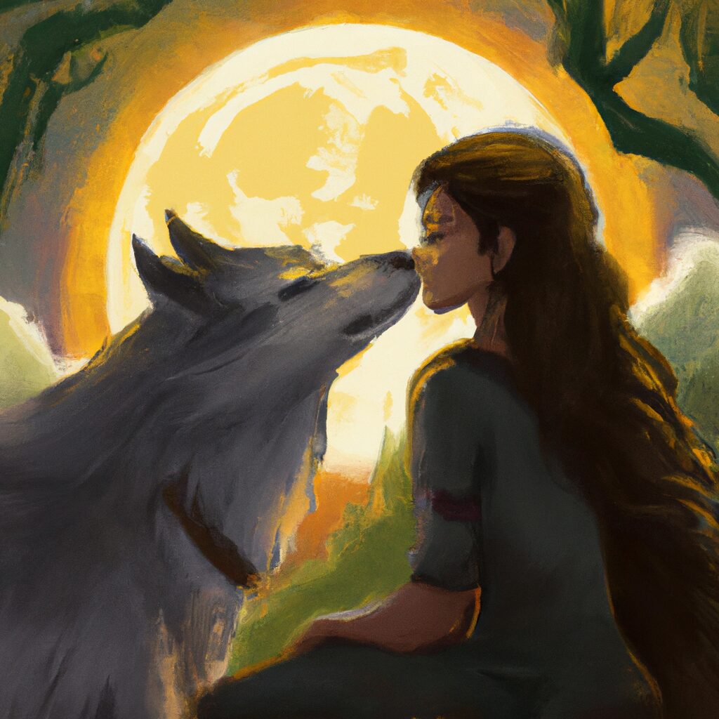 Desenho de alguém lendo de romance sobre lobos