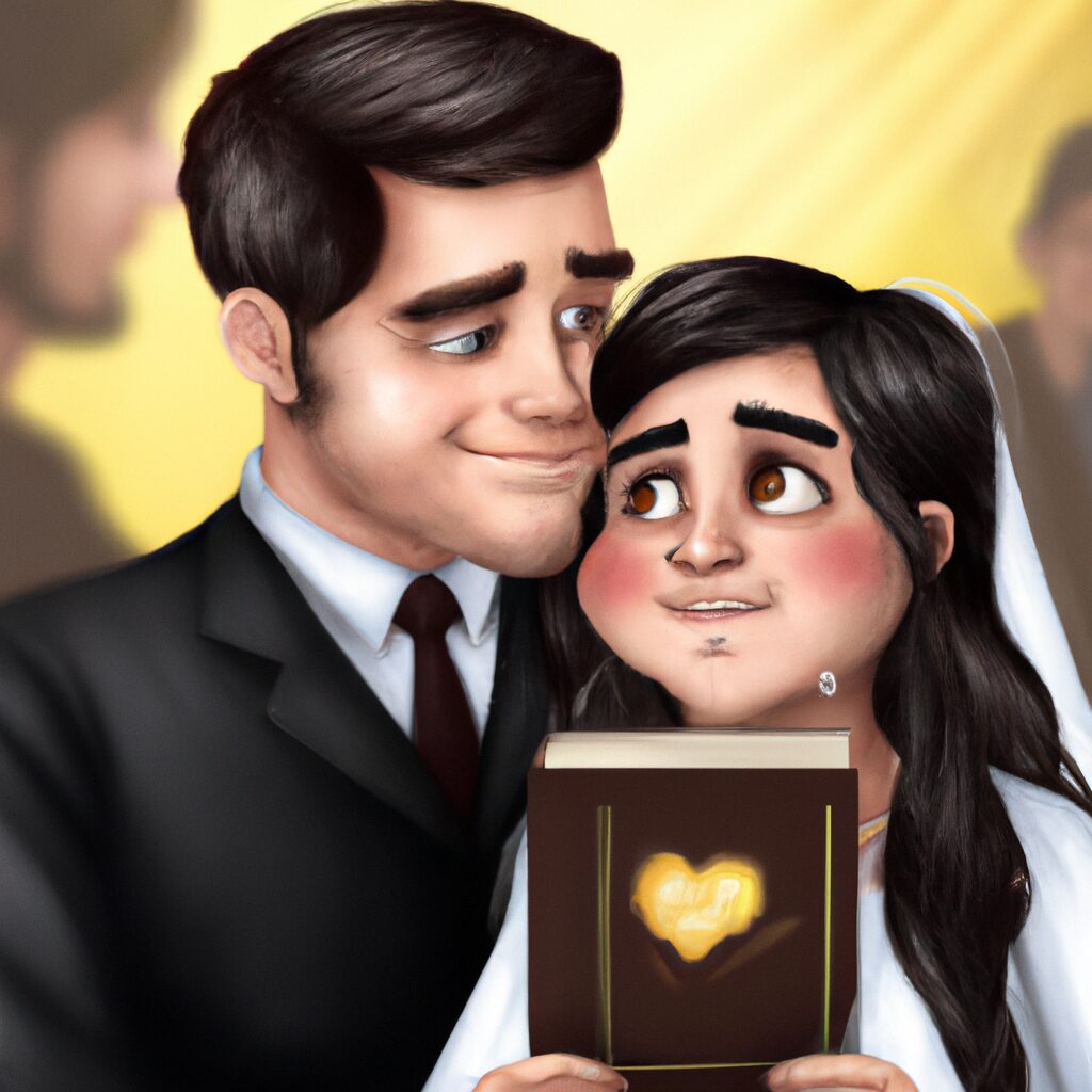 Desenho digital de uma pessoa com um livro aberto sobreevangelicos sobre casamento