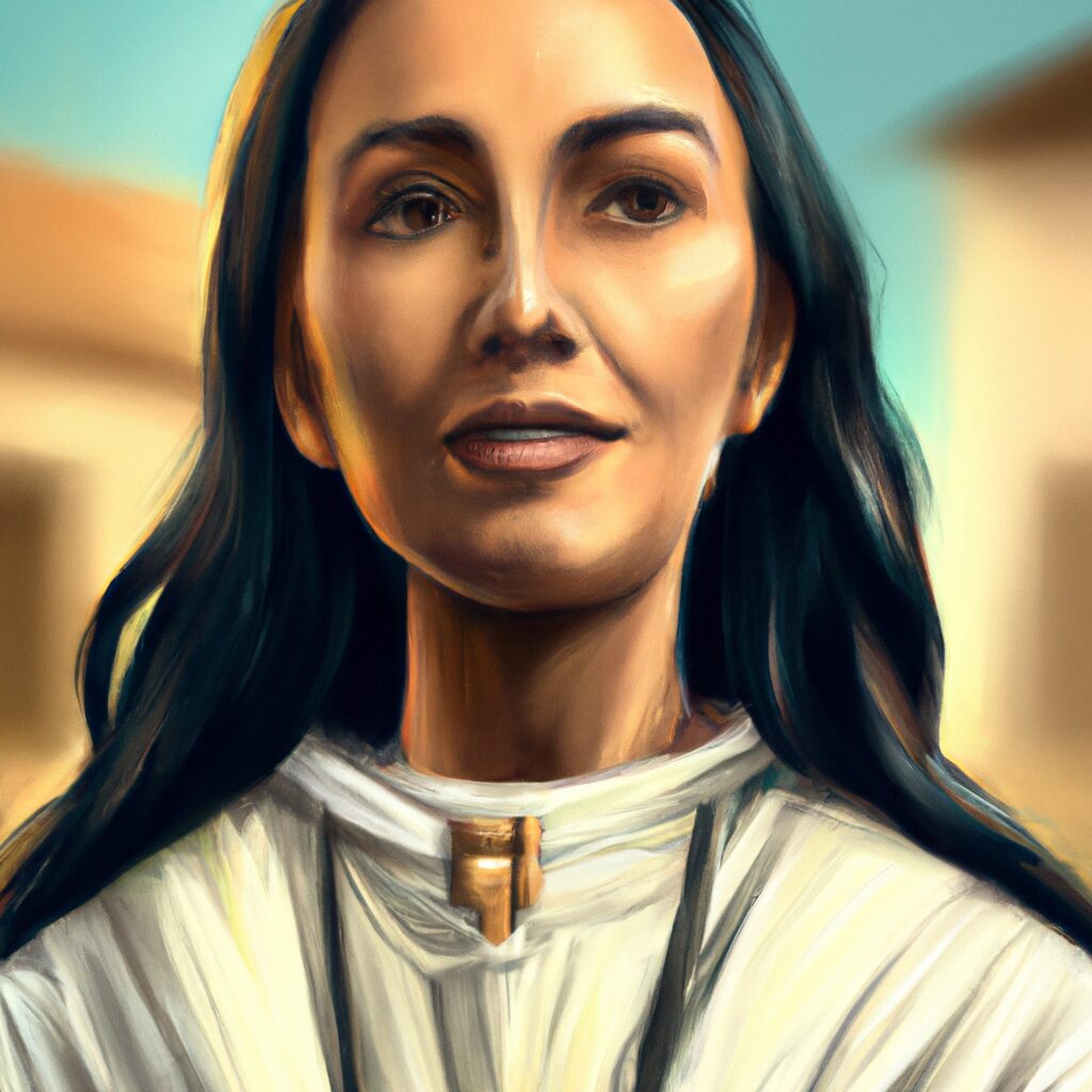 Desenho de uma pessoa lendo um livro  sobreSanta Teresa de Jesus