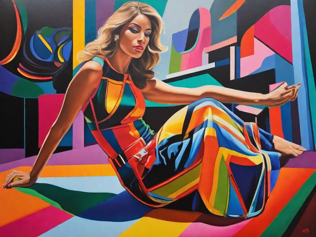 Descrição: Uma vibrante pintura de Anita Malfatti que retrata formas ousadas e abstratas e cores vivas. A obra emana um senso de vanguarda e modernismo, mostrando o estilo inovador da artista e sua contribuição para a cena artística brasileira.