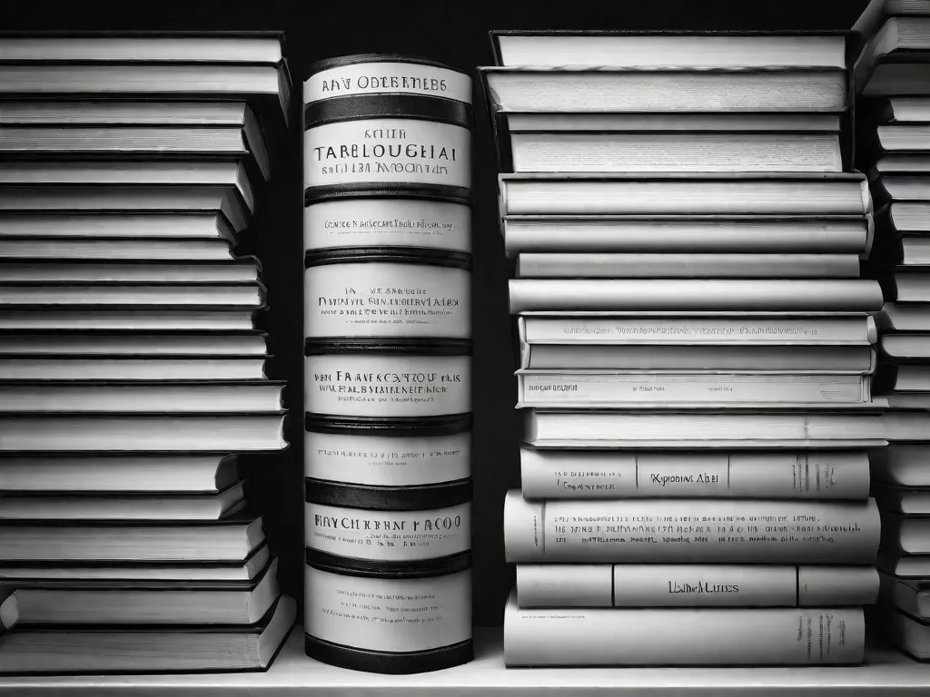 Uma imagem de uma pilha de livros, com títulos de obras famosas da literatura brasileira traduzidas para o inglês, como 
