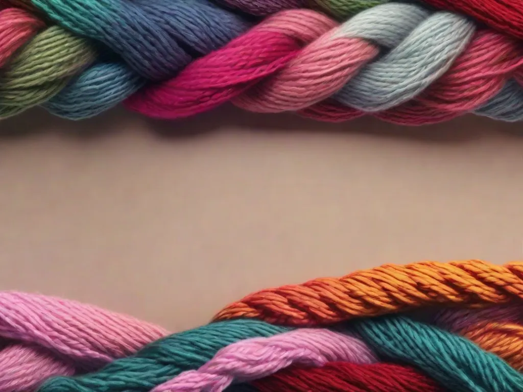 Uma imagem em close-up de um par de agulhas de tricô, com fios coloridos enrolados ao redor delas, formando o início de um cachecol tricotado. As agulhas são seguradas por um par de mãos, uma das quais está usando uma luva de tricô aconchegante. A imagem destaca a beleza e simplicidade do tricô para iniciantes.